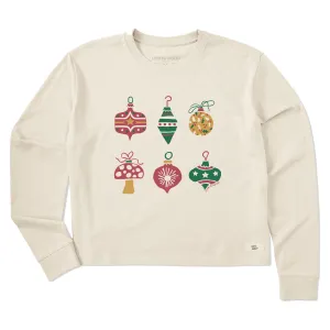Women's Colorful Ornament Six Pack Long Sleeve Crusher Boxy Tee Life is Good
