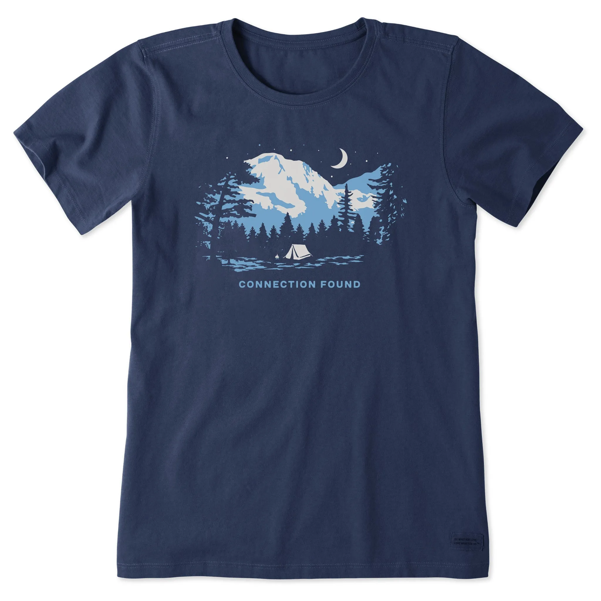 Women's Connection Found Camping Short Sleeve Crusher Tee Life is Good