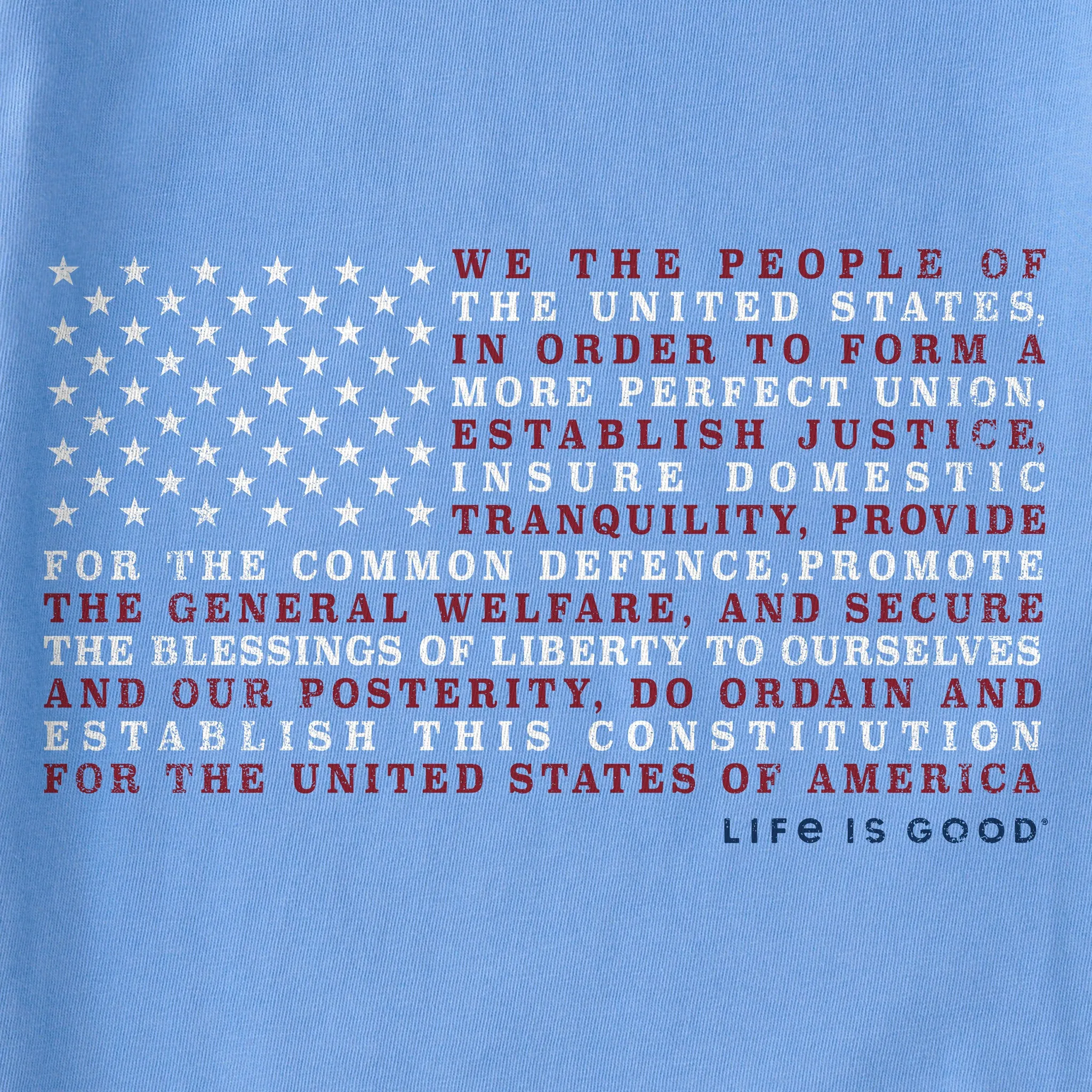 Women's Constitution Flag Short Sleeve Vee Life is Good