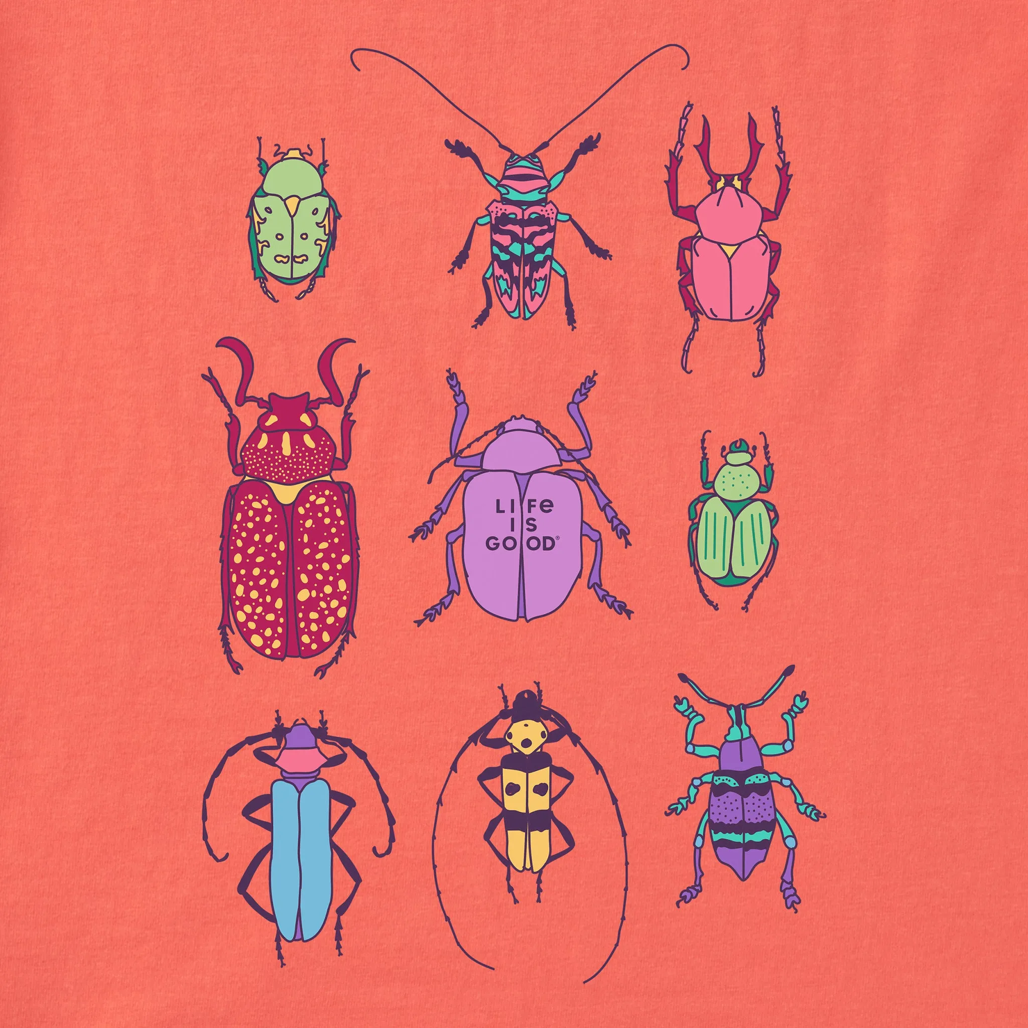 Women's Cool Bug Grid Short Sleeve Crusher Boxy Tee Life is Good