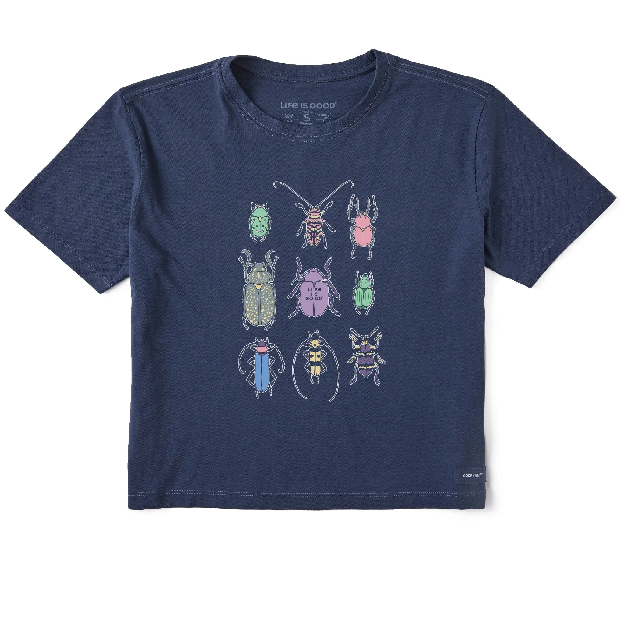 Women's Cool Bug Grid Short Sleeve Crusher Boxy Tee Life is Good