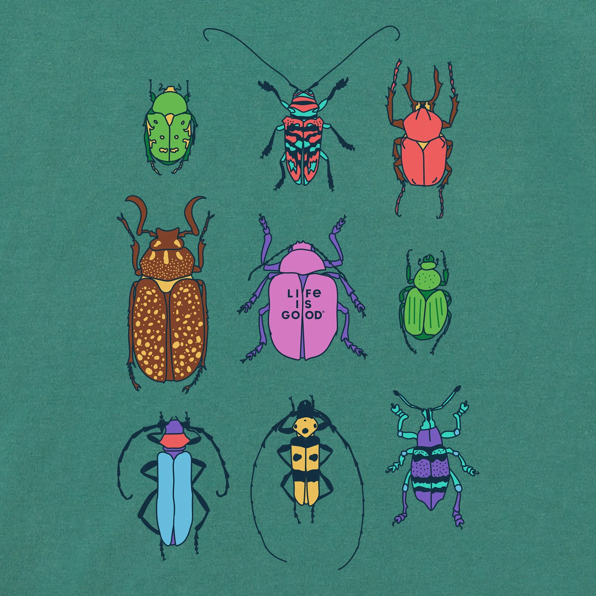 Women's Cool Bug Grid Short Sleeve Crusher Boxy Tee Life is Good