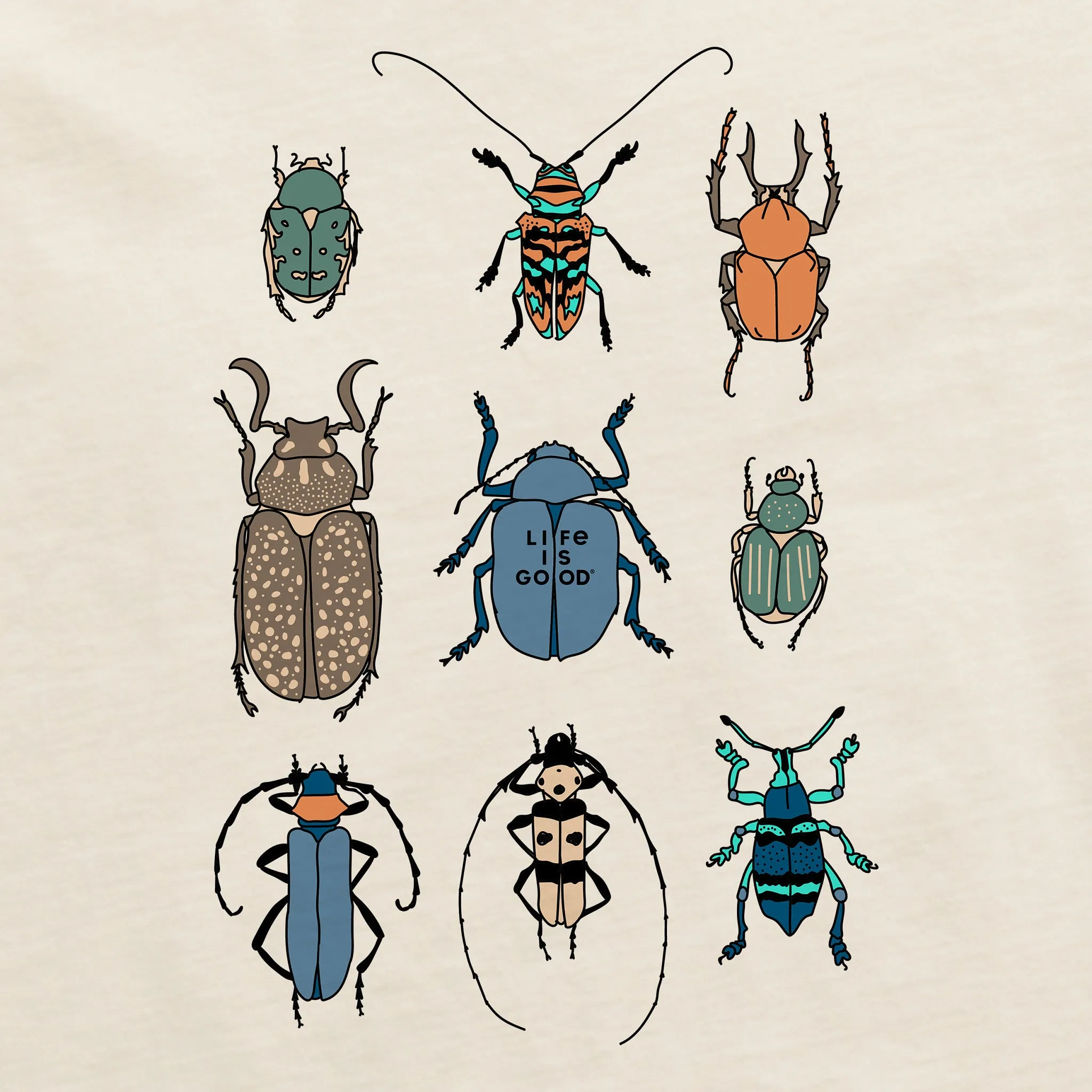 Women's Cool Bug Grid Short Sleeve Crusher Boxy Tee Life is Good