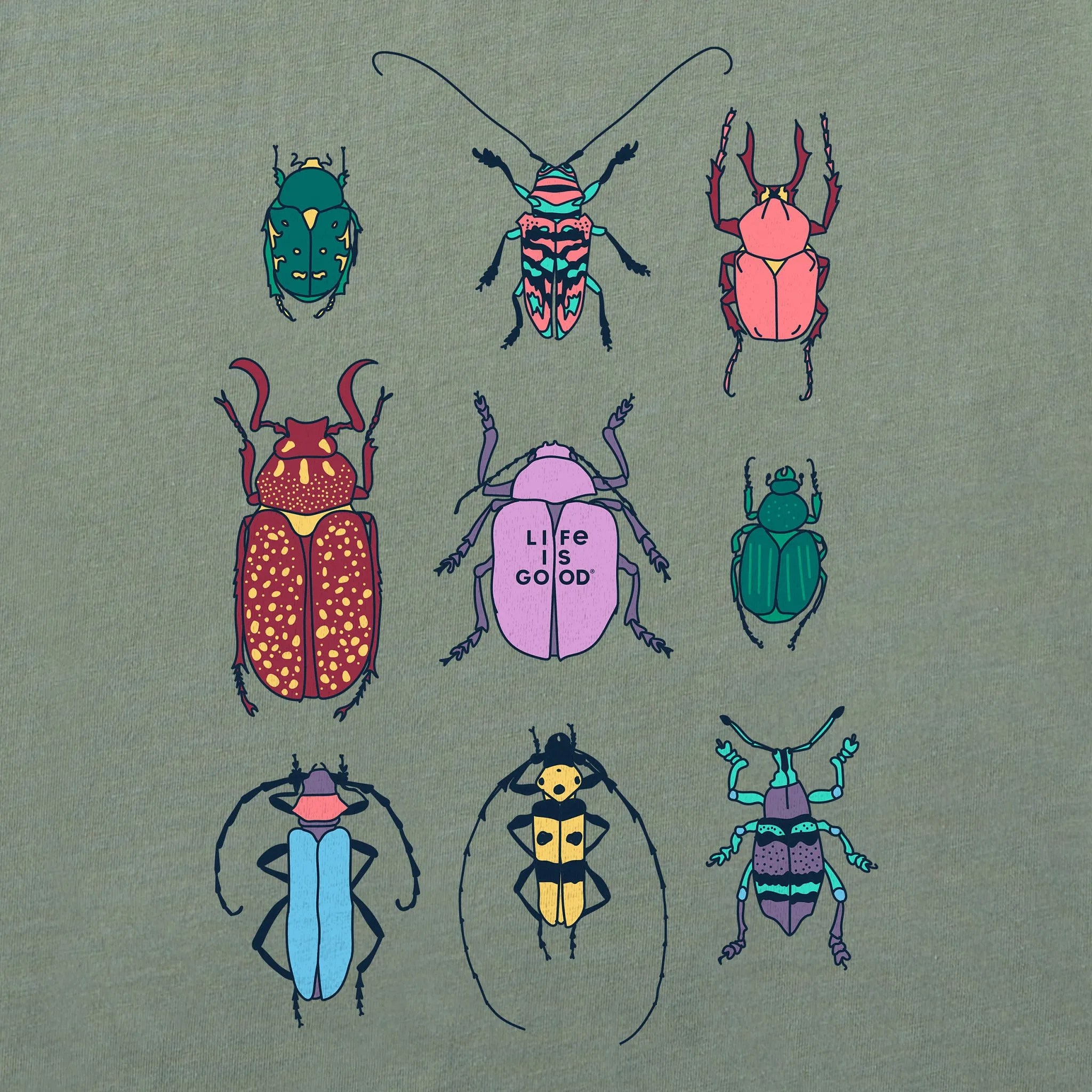 Women's Cool Bug Grid Short Sleeve Crusher Boxy Tee Life is Good