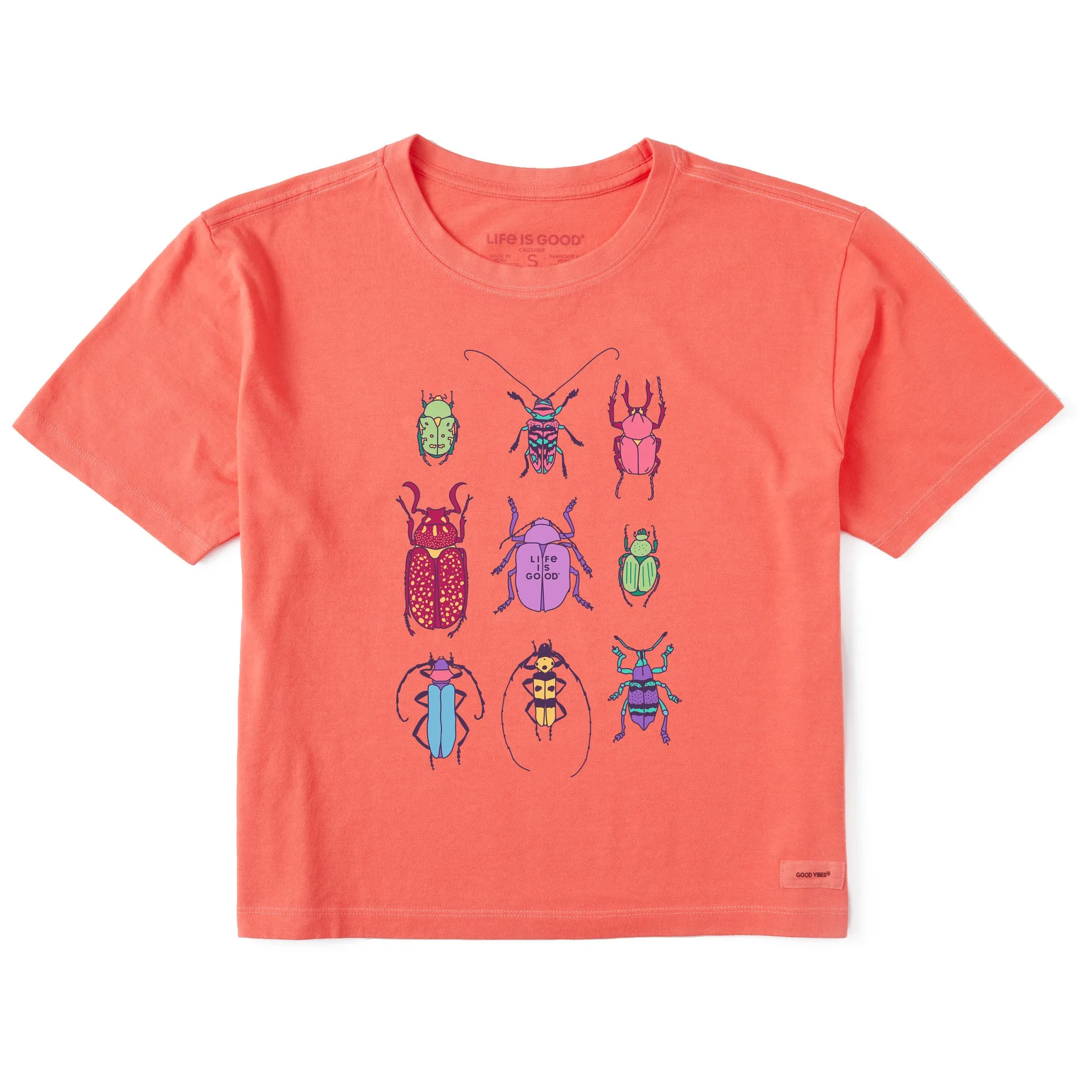 Women's Cool Bug Grid Short Sleeve Crusher Boxy Tee Life is Good