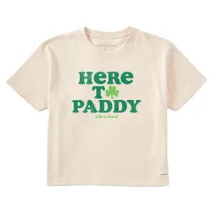 Women's Cooper Here to Paddy Clover Short Sleeve Crusher Boxy Tee Life is Good