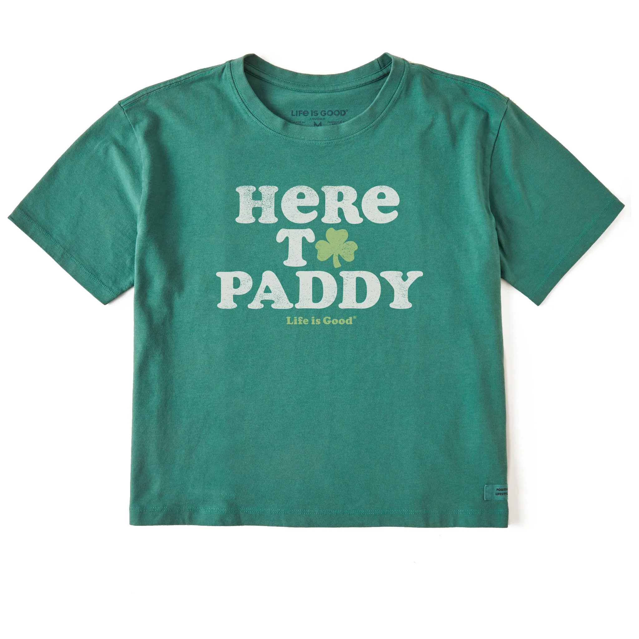 Women's Cooper Here to Paddy Clover Short Sleeve Crusher Boxy Tee Life is Good