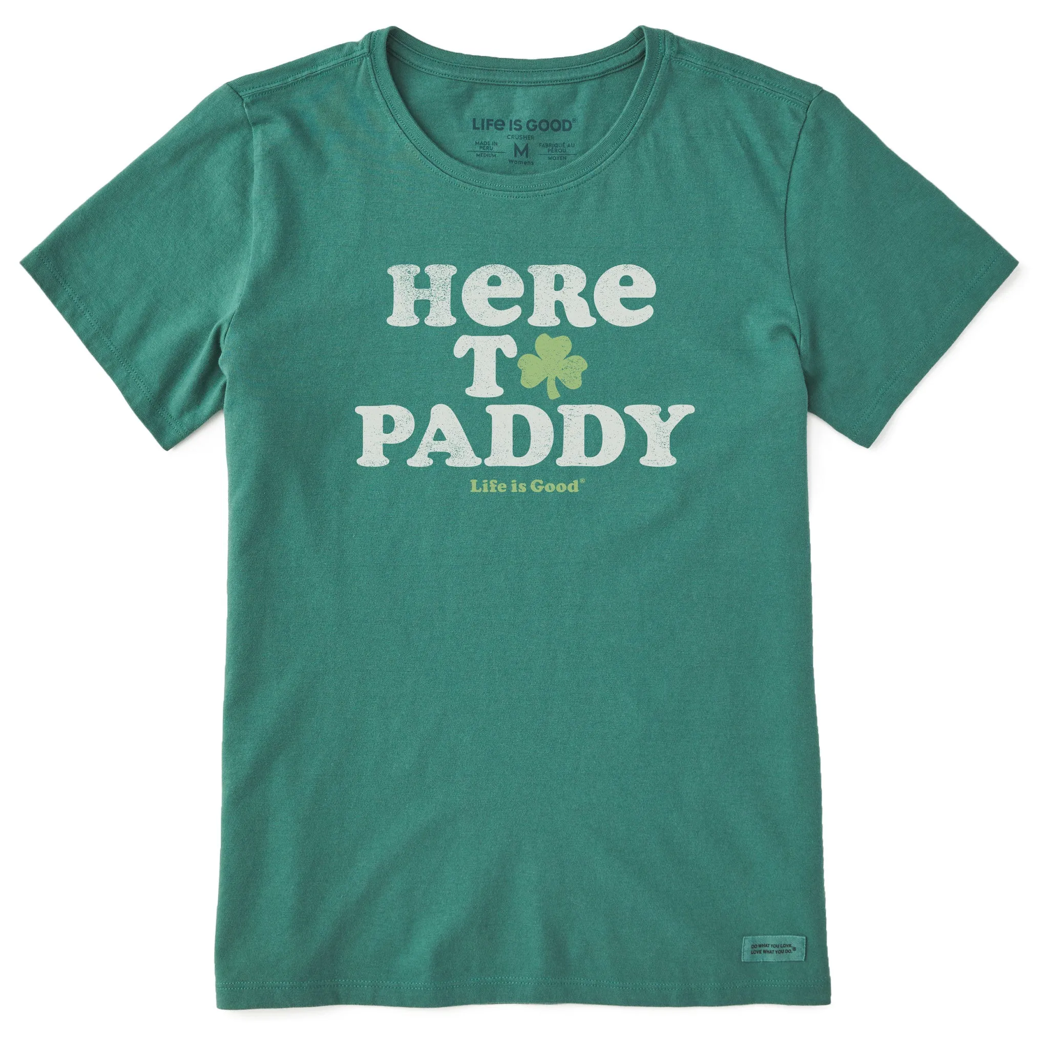 Women's Cooper Here to Paddy Clover Short Sleeve Crusher Tee Life is Good
