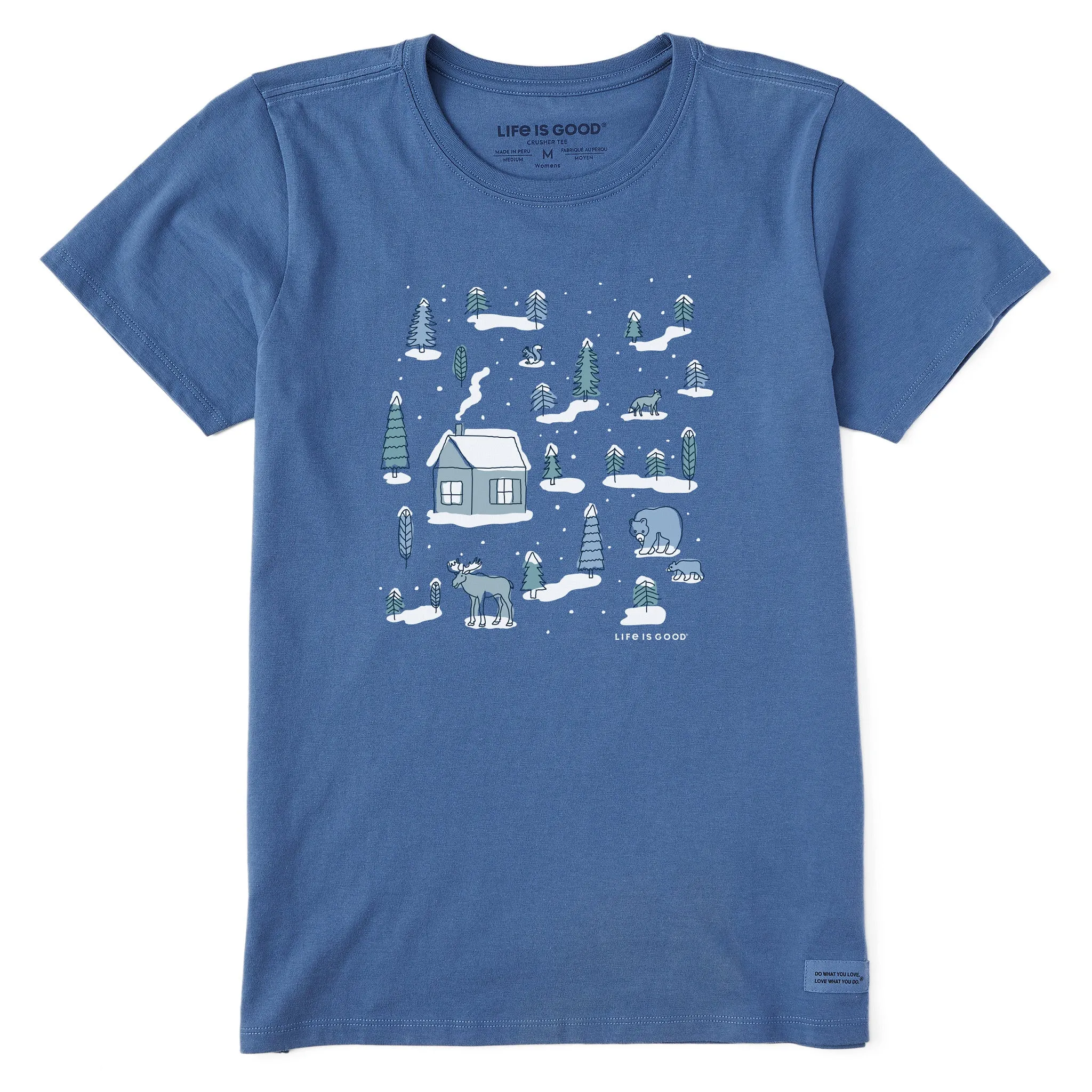 Women's Cottage in the Woods Short Sleeve Crusher Tee Life is Good