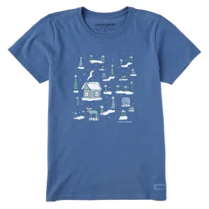 Women's Cottage in the Woods Short Sleeve Crusher Tee Life is Good