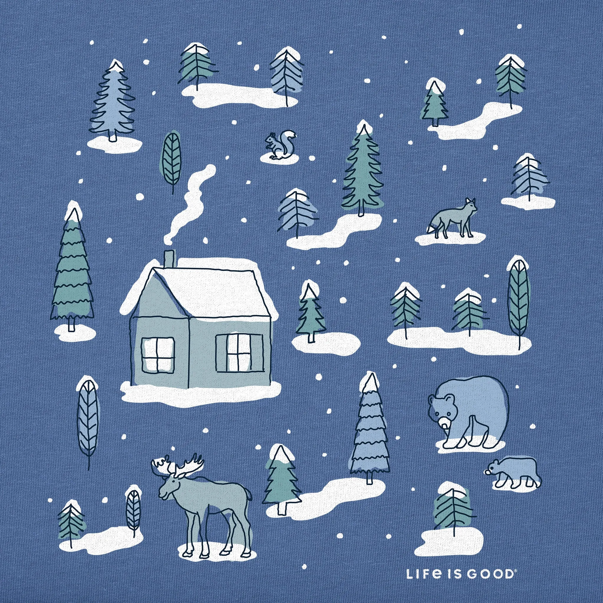 Women's Cottage in the Woods Short Sleeve Crusher Tee Life is Good