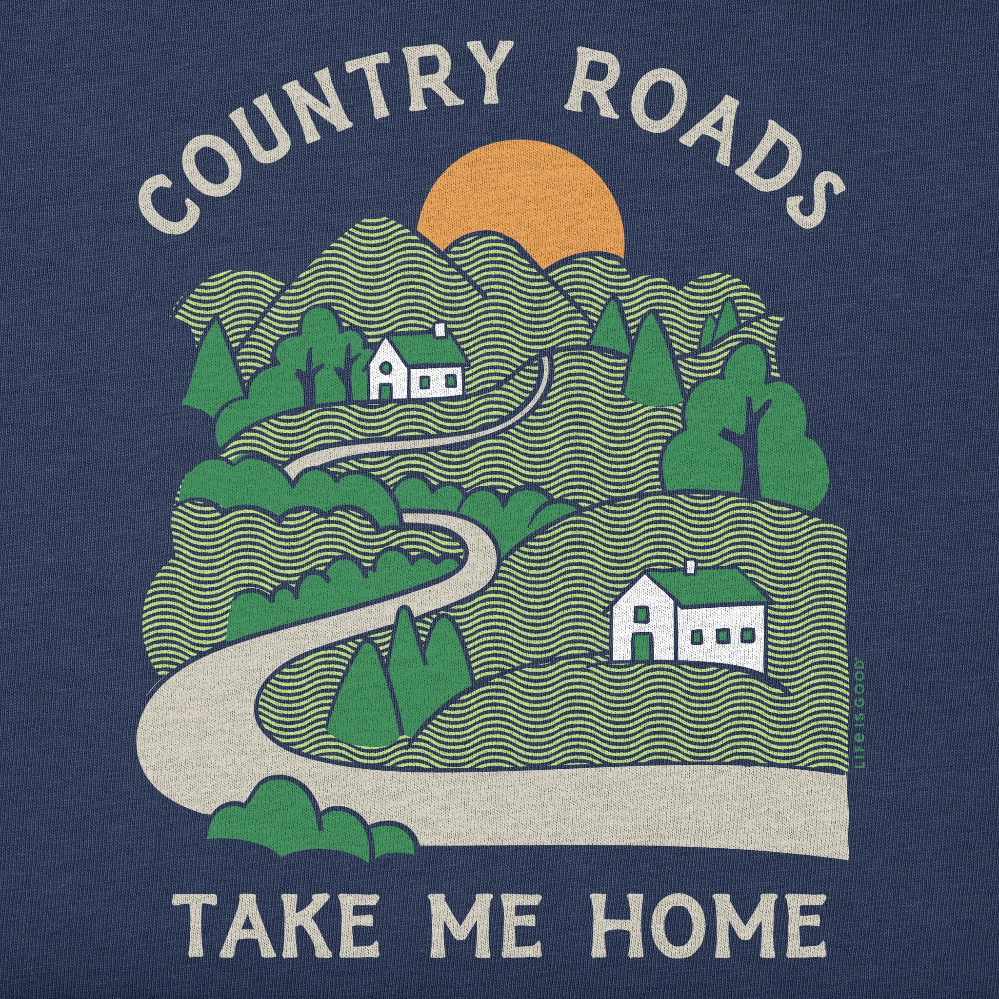 Women's Country Roads Take Me Home Short Sleeve Crusher Boxy Tee Life is Good