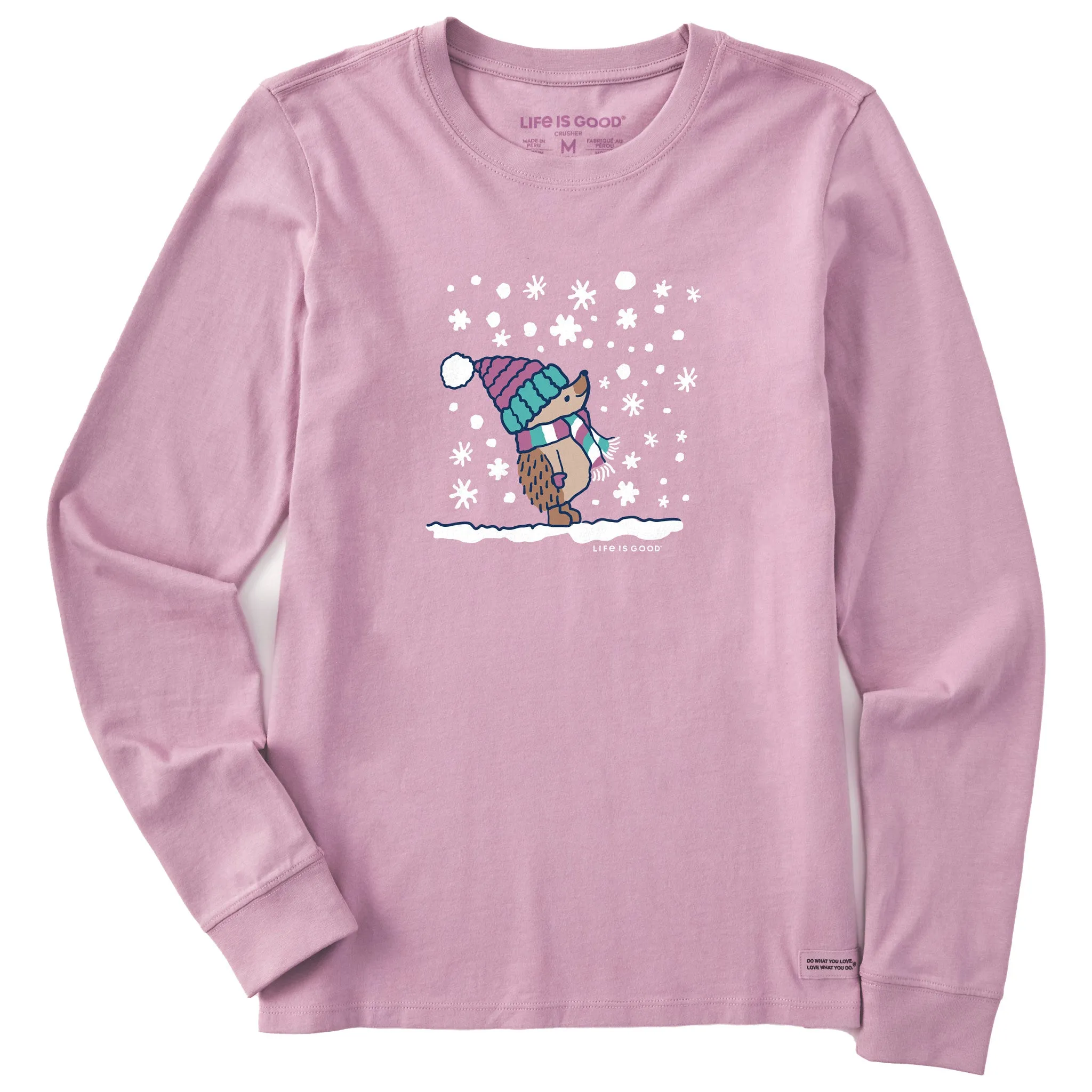 Women's Cozy Hedgehog Long Sleeve Crusher Tee Life is Good