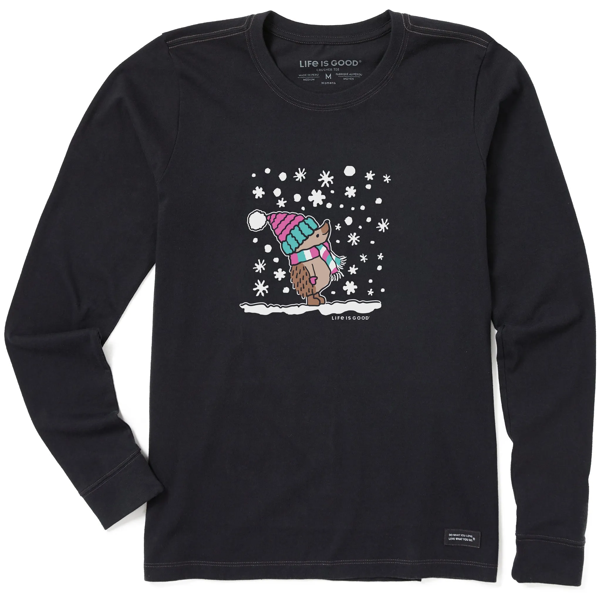 Women's Cozy Hedgehog Long Sleeve Crusher Tee Life is Good