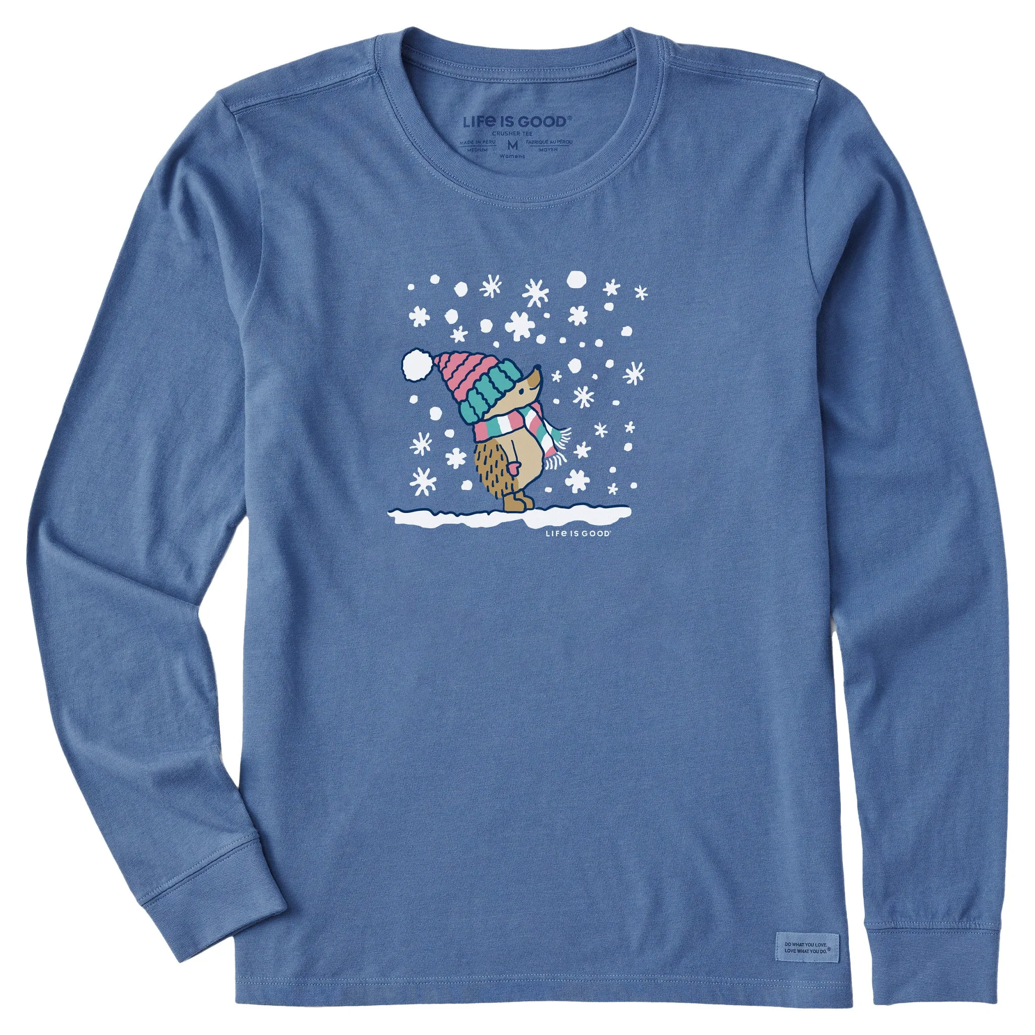 Women's Cozy Hedgehog Long Sleeve Crusher Tee Life is Good