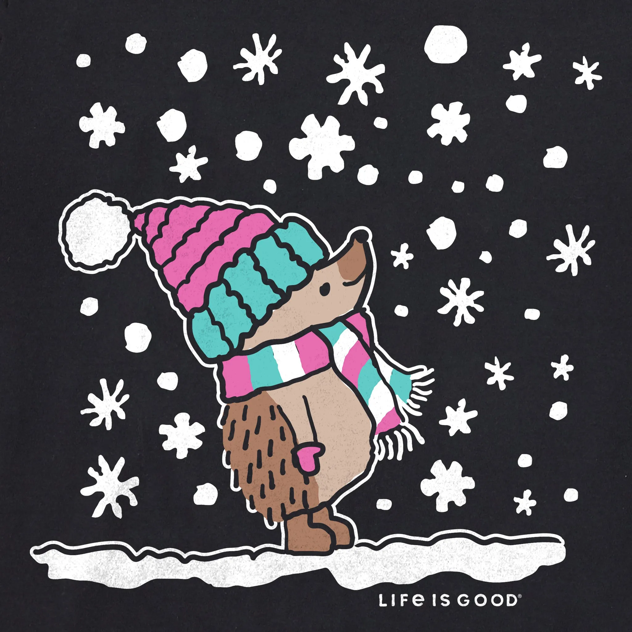 Women's Cozy Hedgehog Long Sleeve Crusher Tee Life is Good
