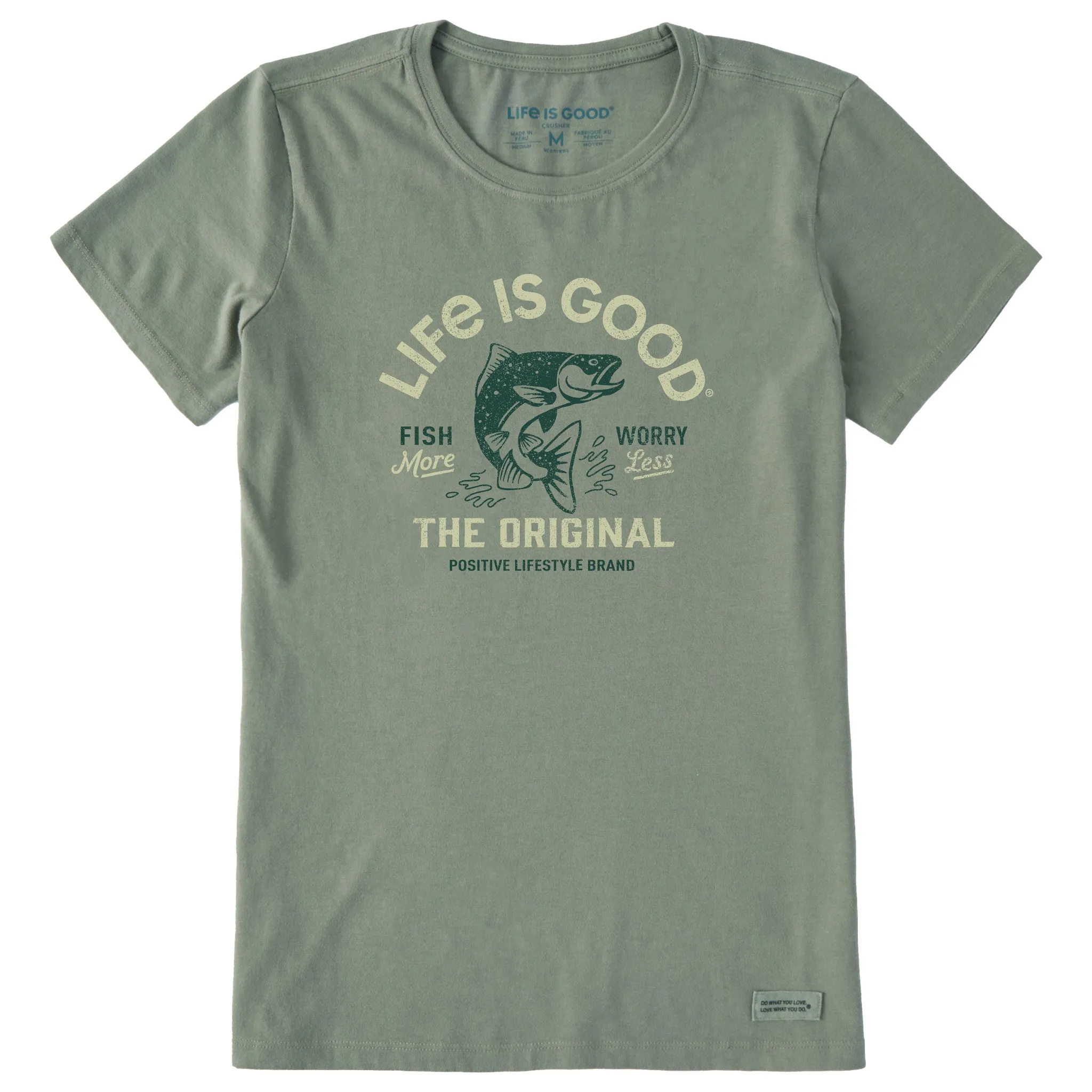 Women's Crafty Fish More Worry Less Short Sleeve Crusher Tee Life is Good
