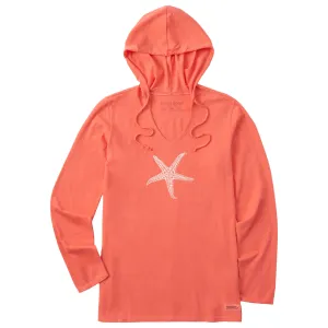 Women's Crafty Starfish Long Sleeve Crusher-LITE Hooded Tee Life is Good
