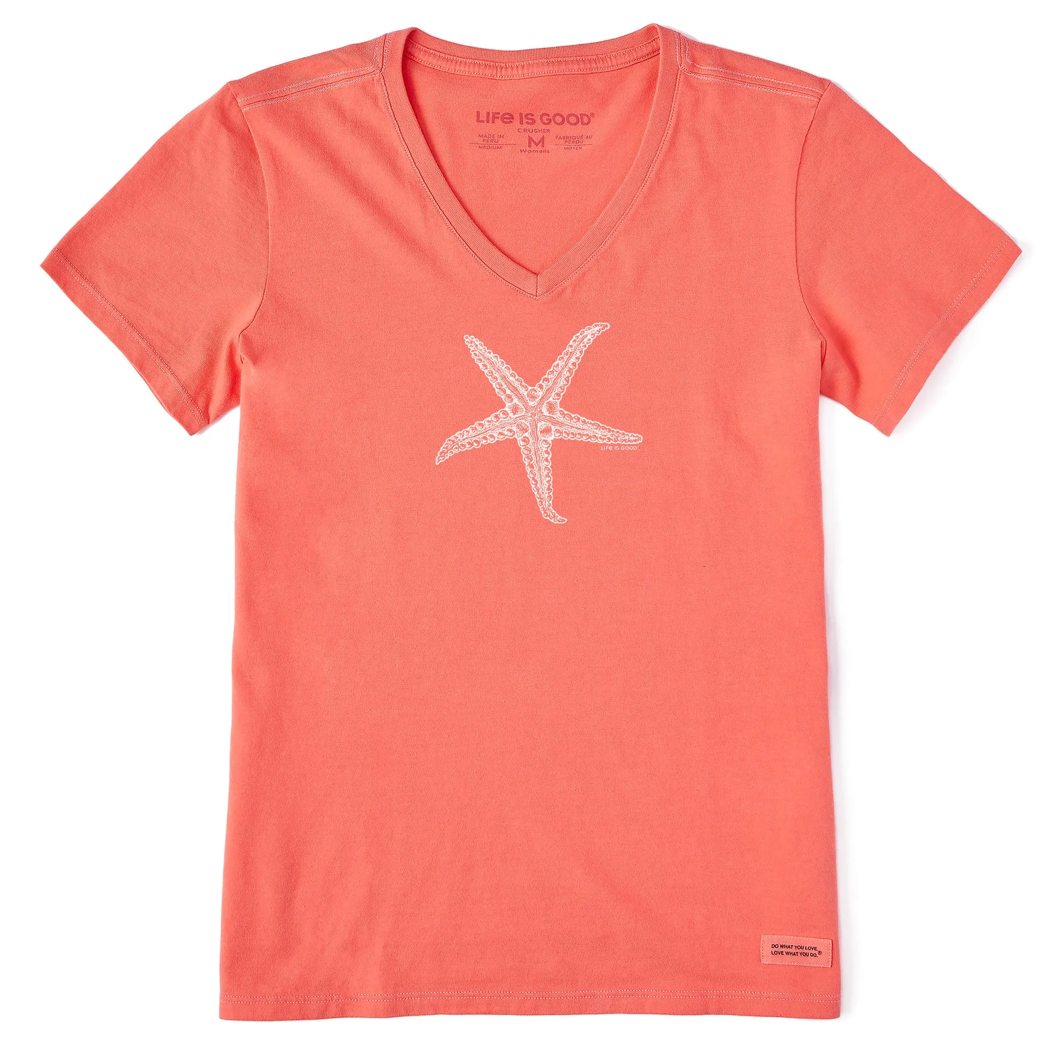Women's Crafty Starfish Short Sleeve Vee Life is Good
