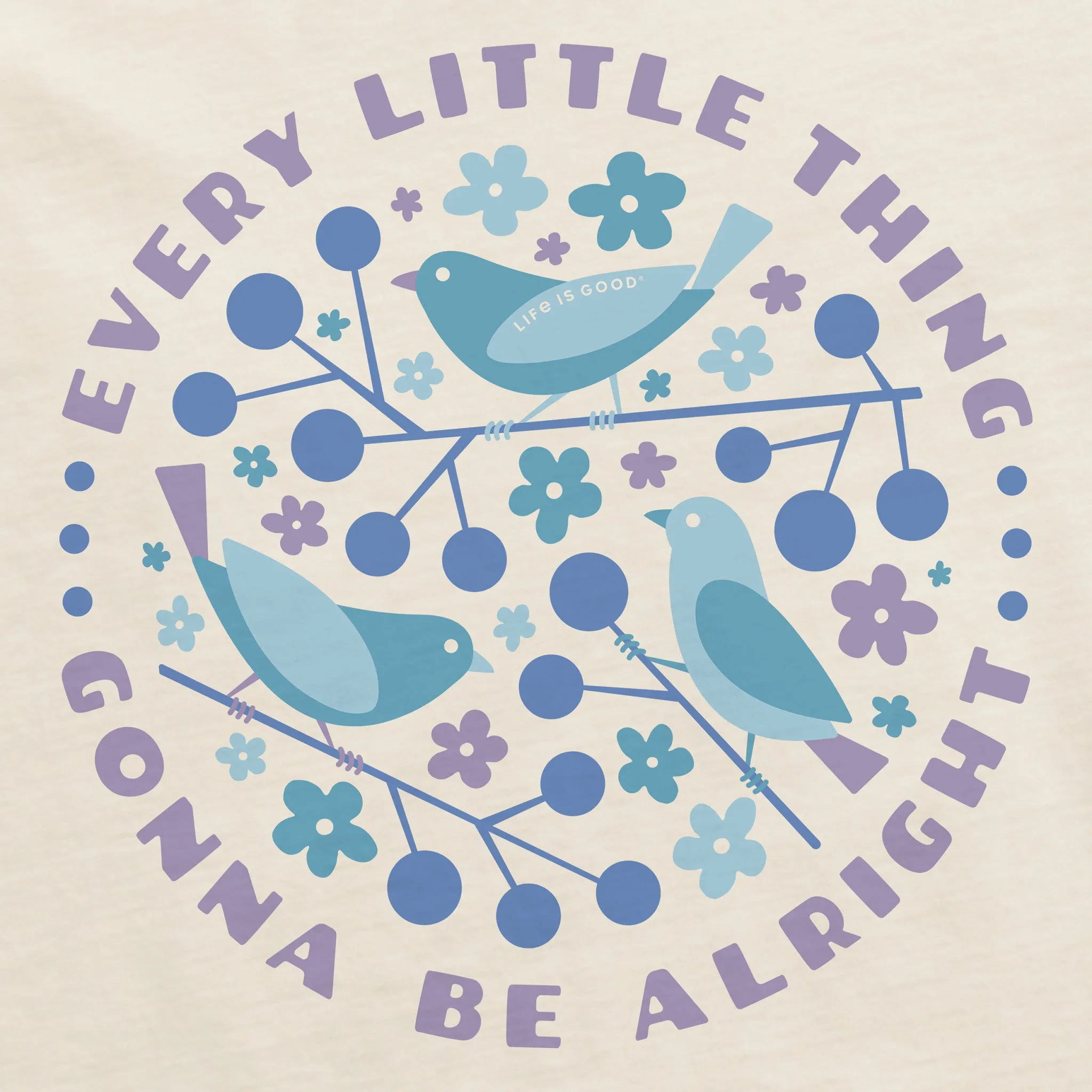 Women's Crafty Three Little Birds Short Sleeve Crusher Boxy Tee Life is Good