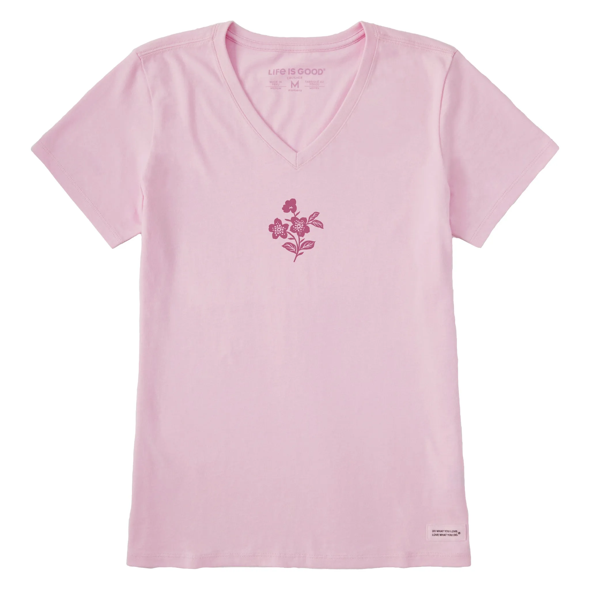 Women's Crafty Wildflowers Short Sleeve Vee Life is Good