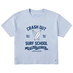 Women's Crash Out Surf School Short Sleeve Crusher Boxy Tee Life is Good