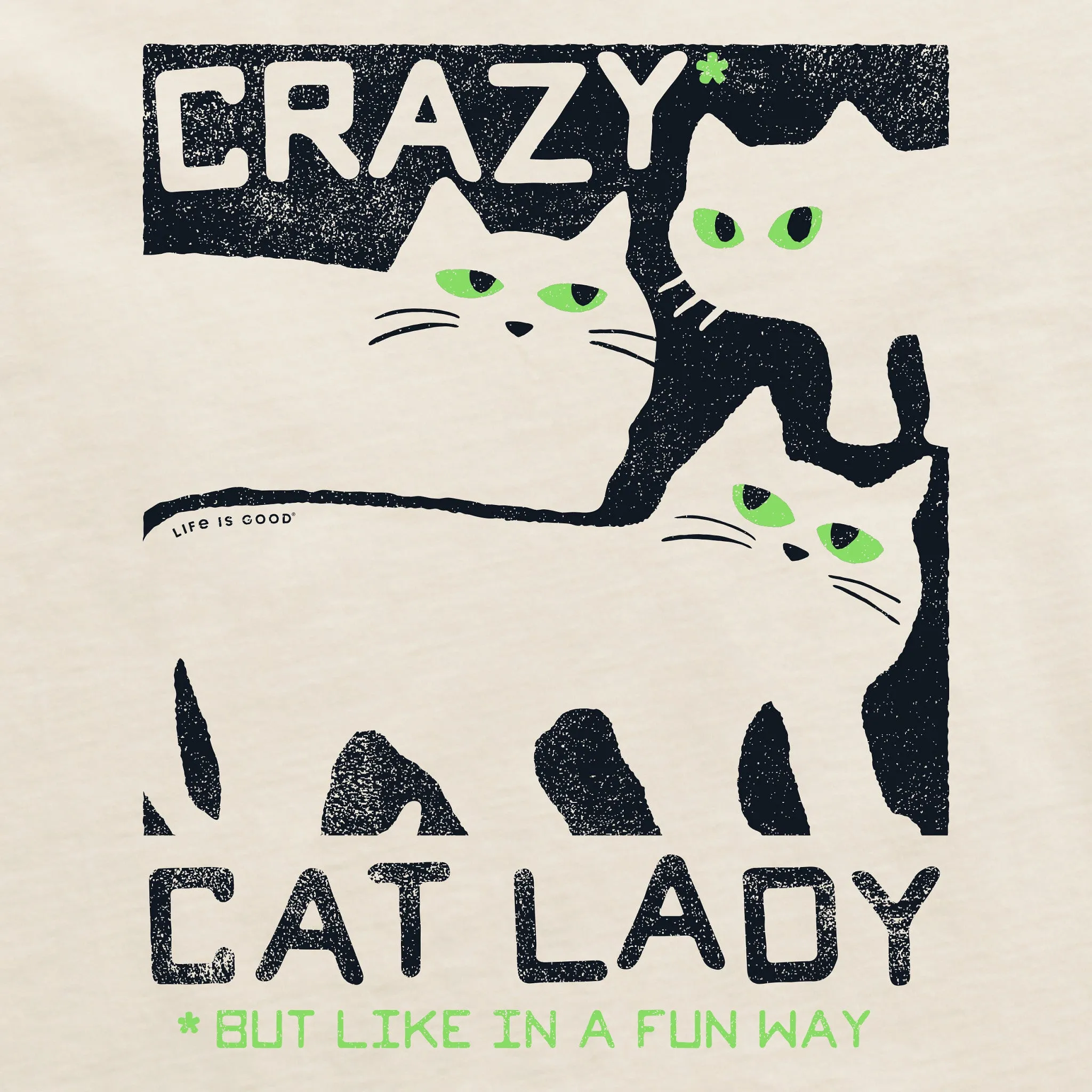 Women's Crazy Cat Lady Short Sleeve Crusher Boxy Tee Life is Good