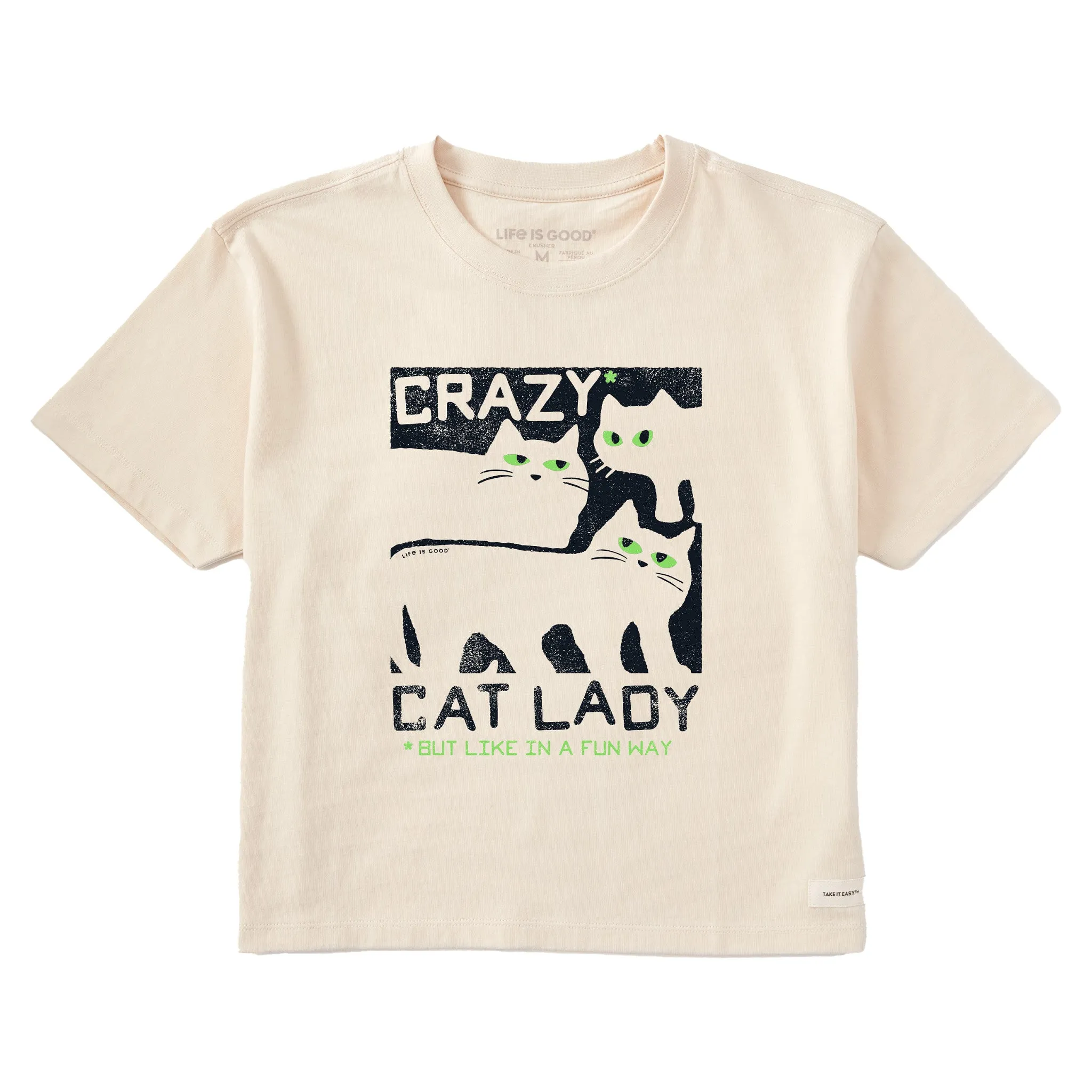 Women's Crazy Cat Lady Short Sleeve Crusher Boxy Tee Life is Good