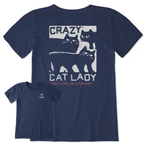 Women's Crazy Cat Lady Short Sleeve Tee Life is Good