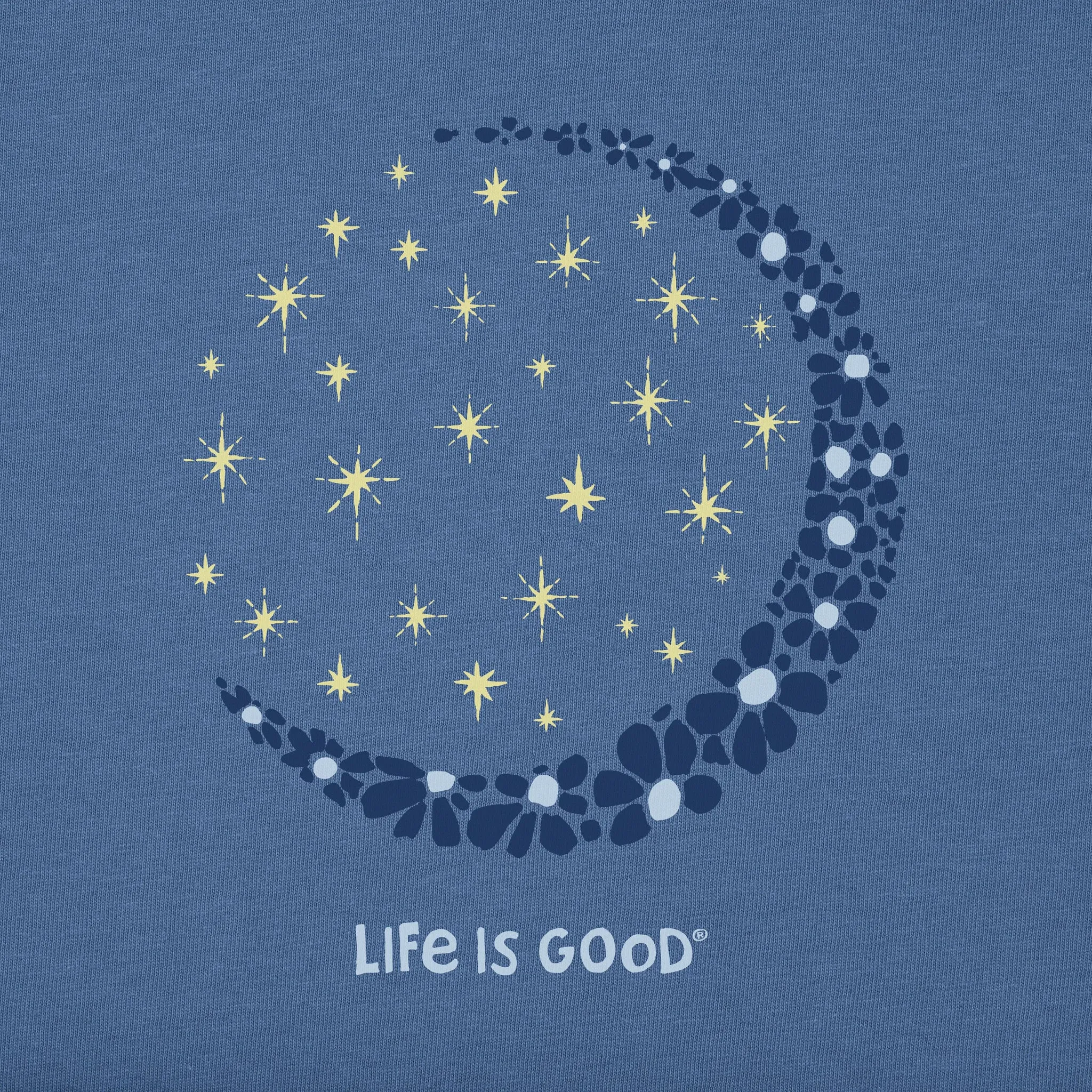 Women's Crescent Daisies Short Sleeve Crusher Tee Life is Good