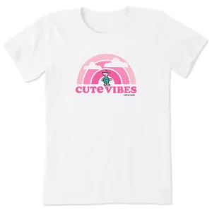 Women's Cute Vibes Winnie Rainbow Short Sleeve Tee Life is Good