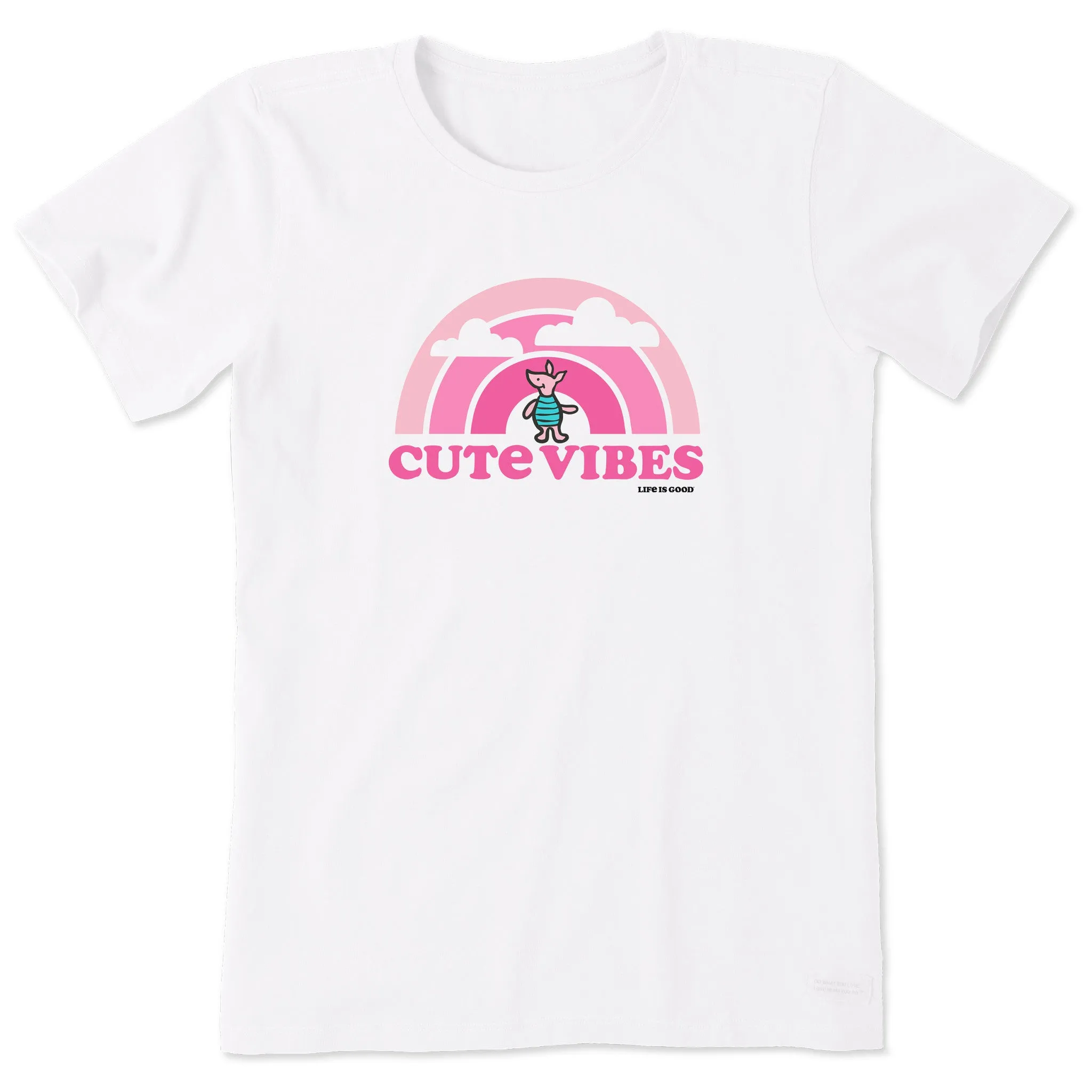 Women's Cute Vibes Winnie Rainbow Short Sleeve Tee Life is Good