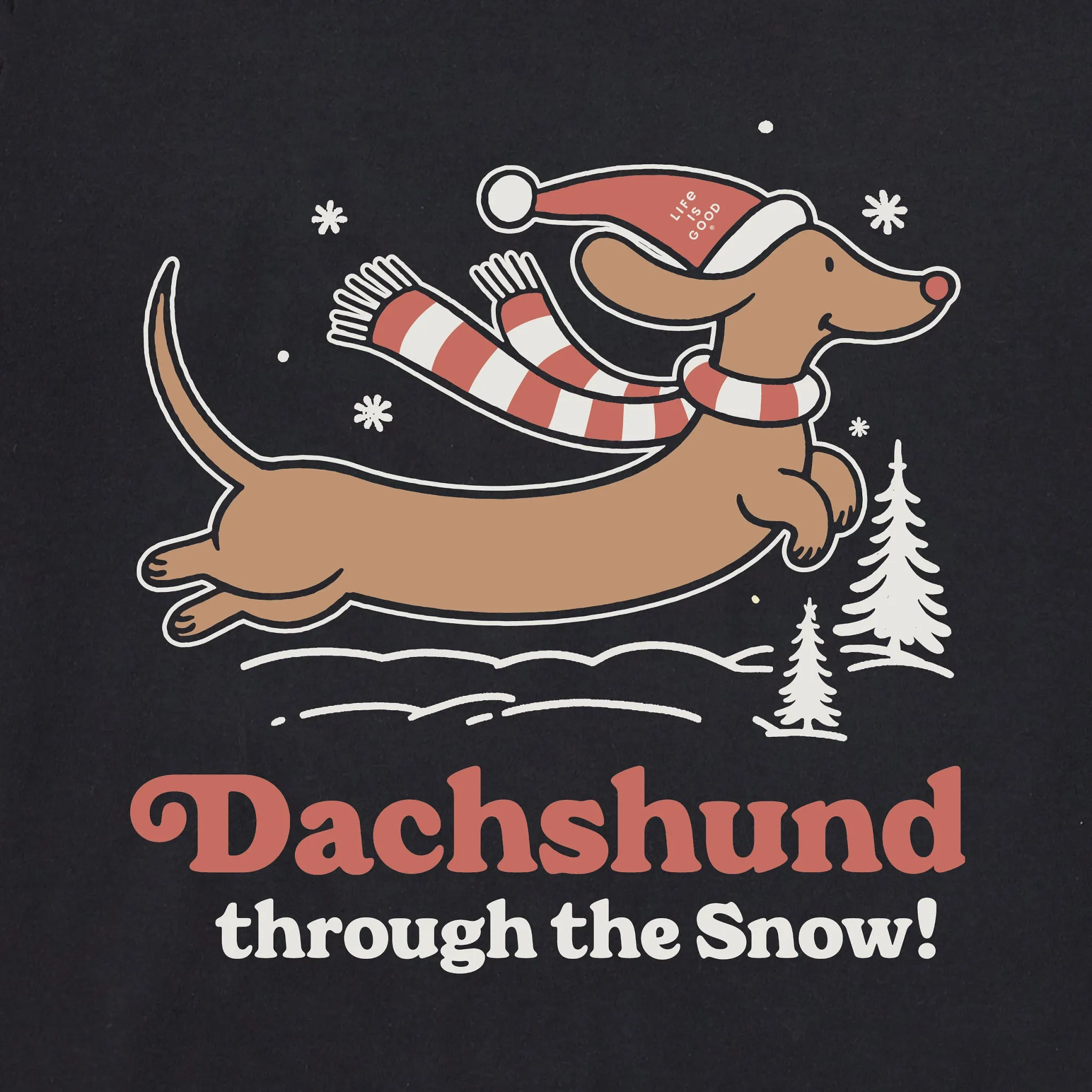 Women's Dachshund Through the Snow Long Sleeve Crusher Tee Life is Good