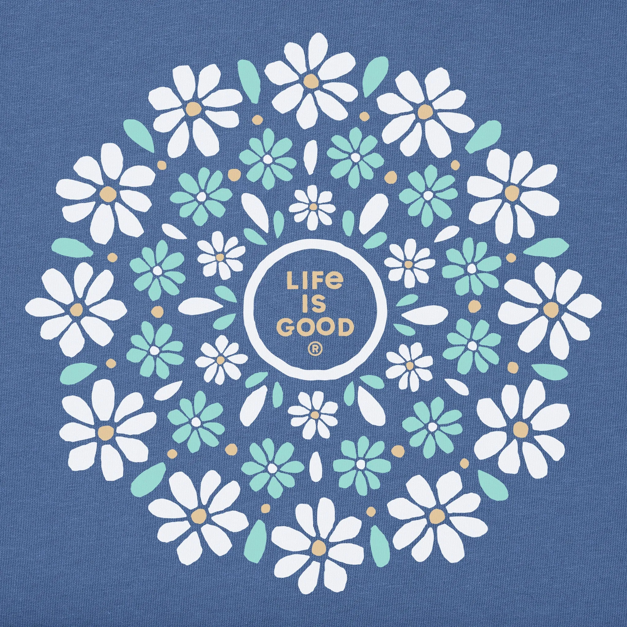 Women's Daisies Mandala Short Sleeve Tee Life is Good