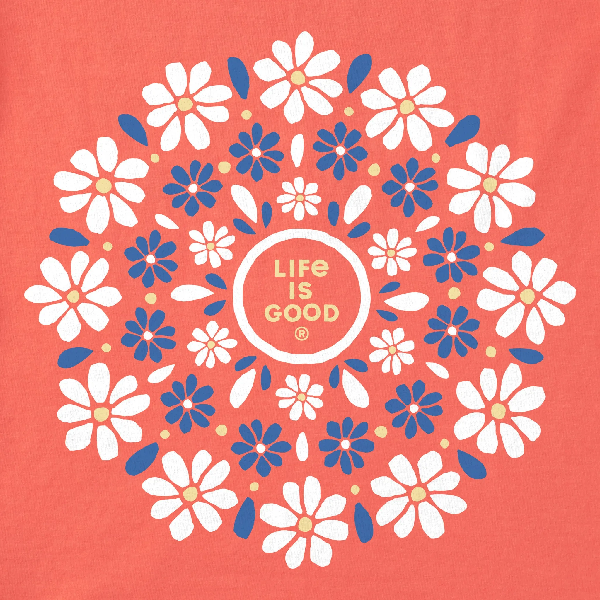 Women's Daisies Mandala Short Sleeve Tee Life is Good