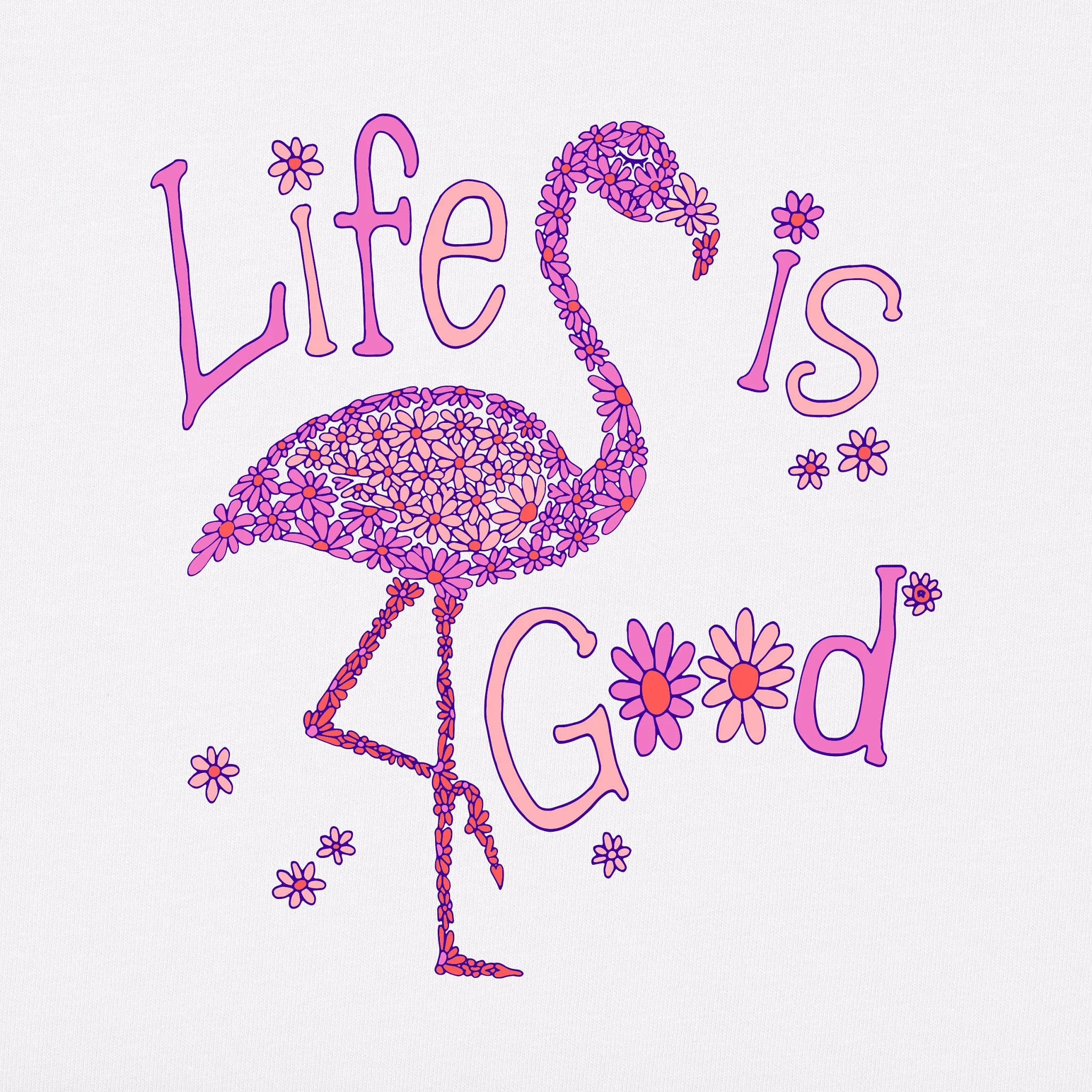 Women's Daisy Flamingo Short Sleeve Crusher Tee Life is Good