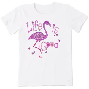 Women's Daisy Flamingo Short Sleeve Crusher Tee Life is Good
