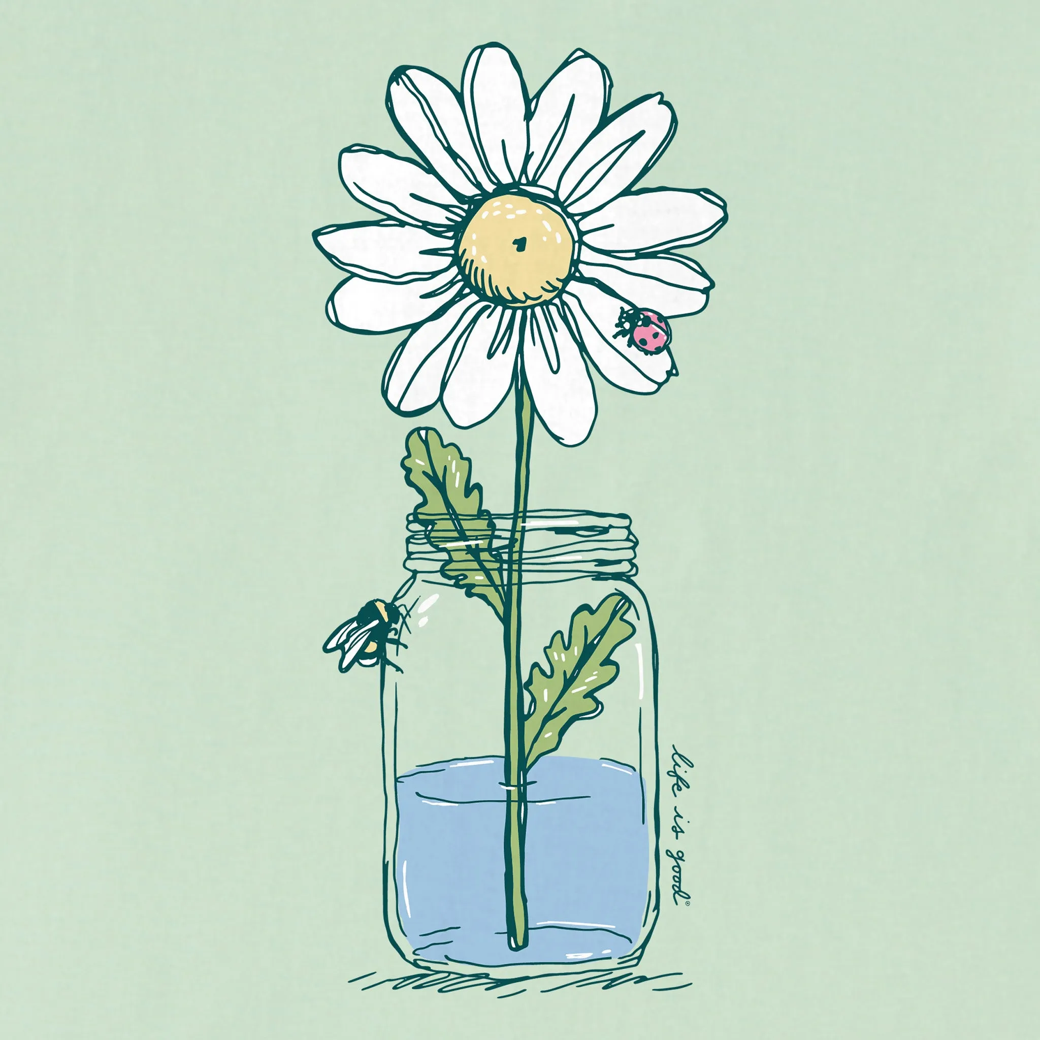 Women's Daisy Jar Short Sleeve Tee Life is Good