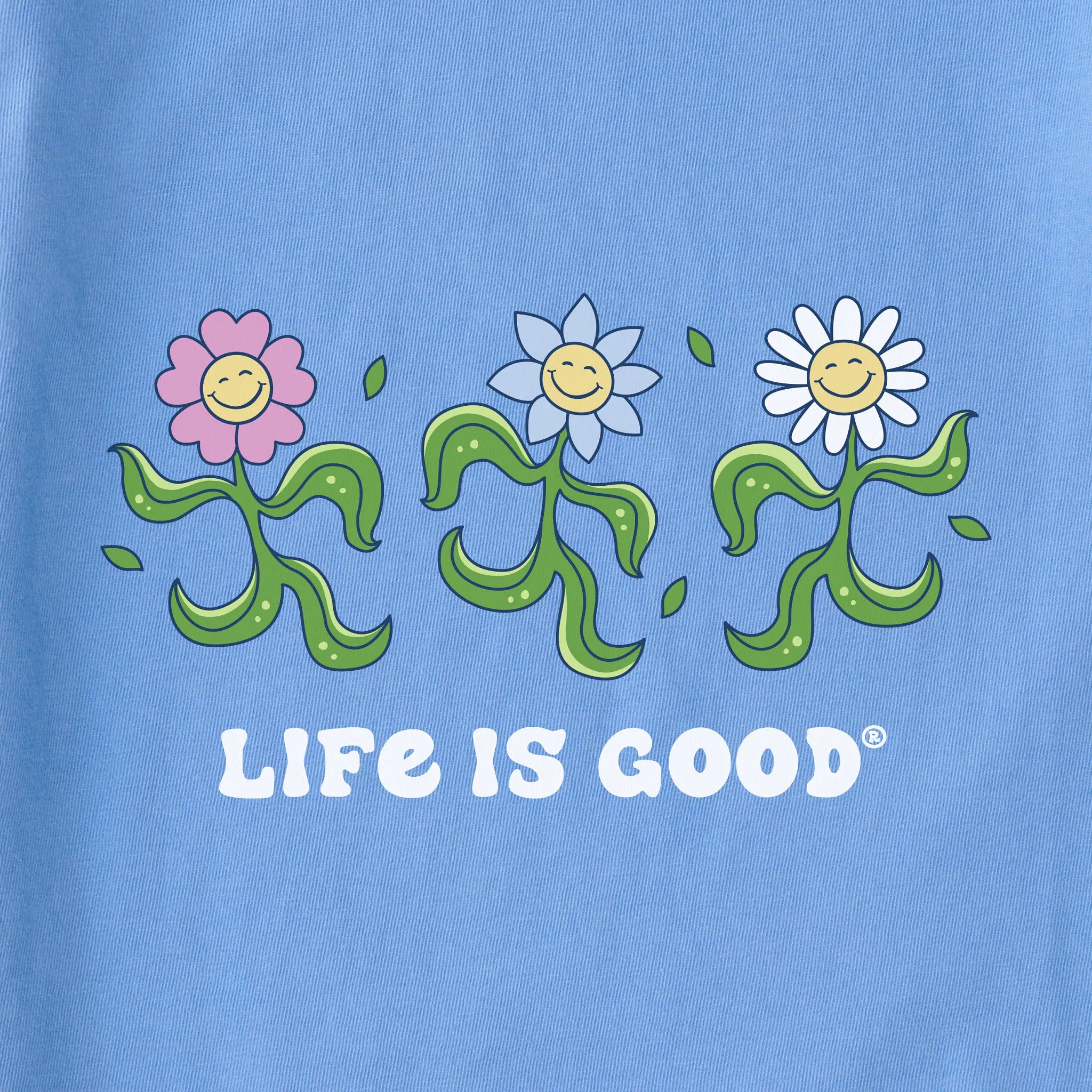 Women's Dancing Flowers Short Sleeve Crusher Boxy Tee Life is Good