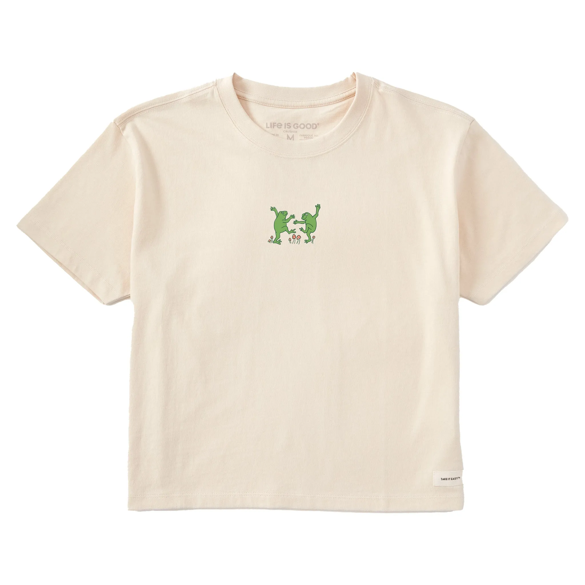 Women's Dancing Frogs Short Sleeve Crusher Boxy Tee Life is Good