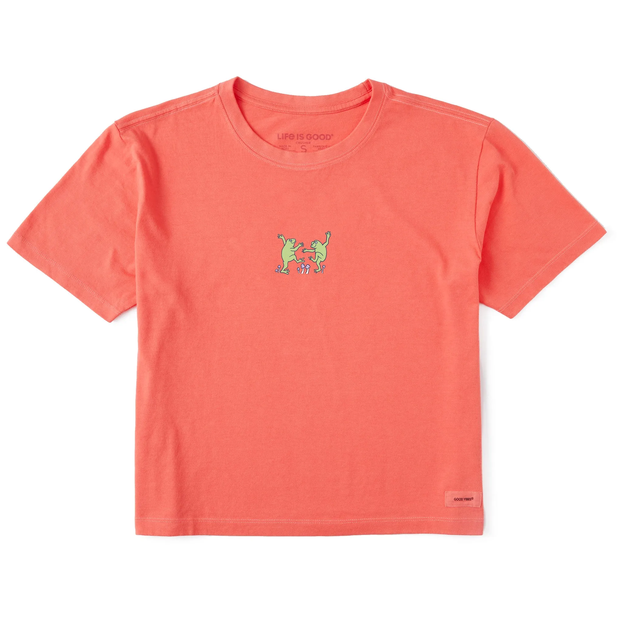 Women's Dancing Frogs Short Sleeve Crusher Boxy Tee Life is Good