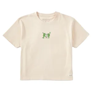 Women's Dancing Frogs Short Sleeve Crusher Boxy Tee Life is Good