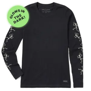 Women's Dancing Skeletons Long Sleeve Crusher Tee Life is Good