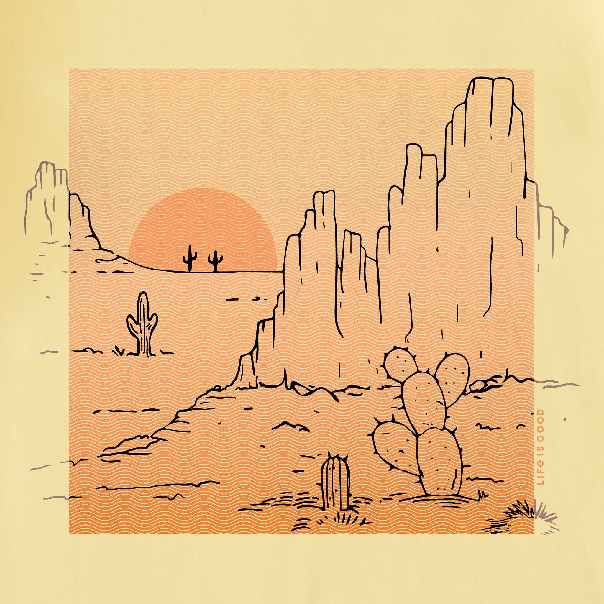 Women's Desert Sunset Short Sleeve Tee Life is Good