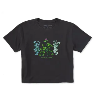 Women's Detailed Clovers and Wildflowers Short Sleeve Crusher Boxy Tee Life is Good