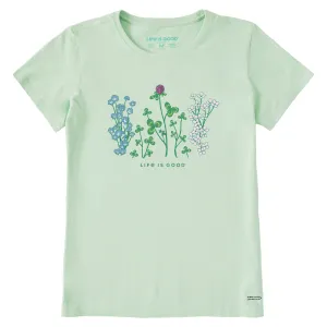 Women's Detailed Clovers and Wildflowers Short Sleeve Tee Life is Good