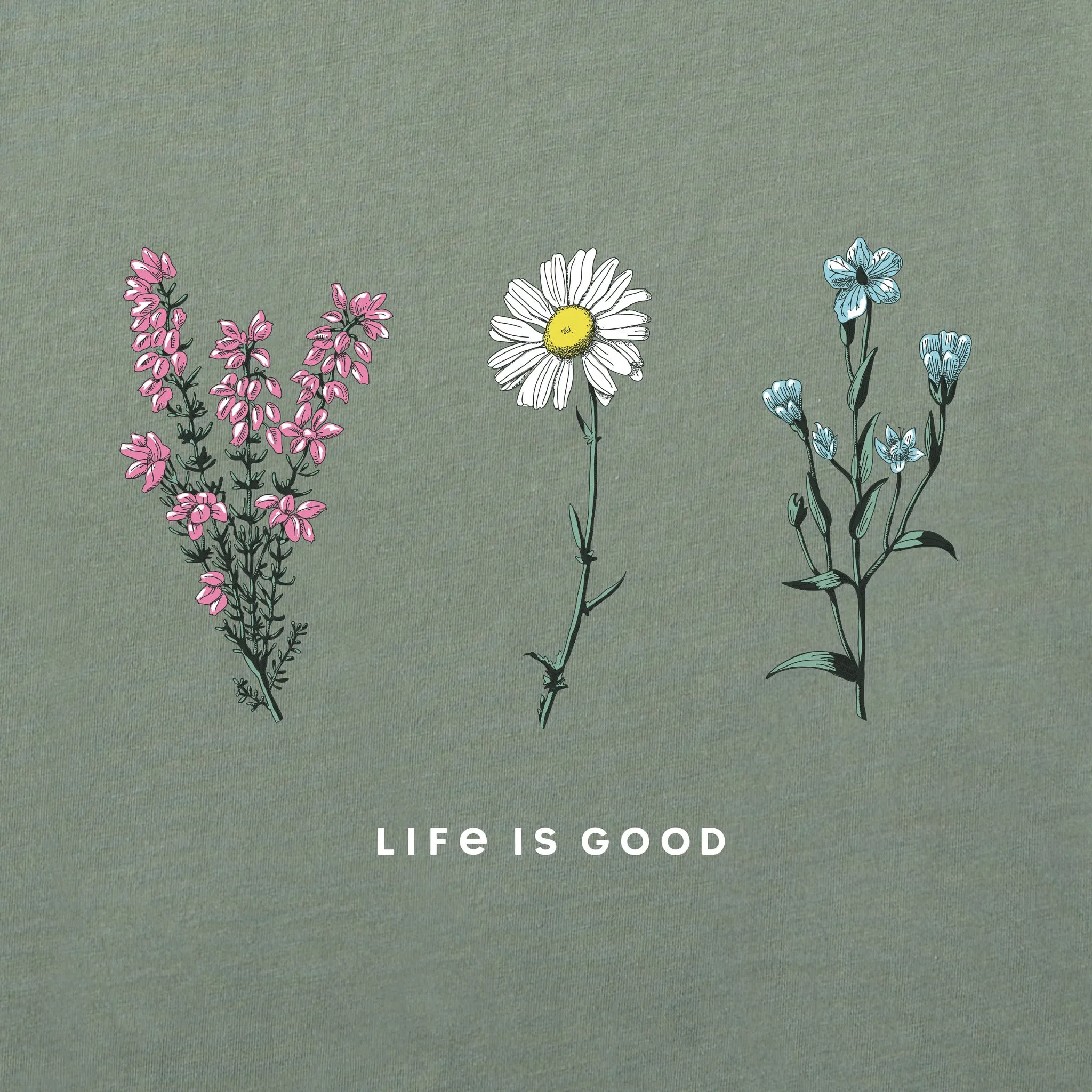 Women's Detailed Wildflowers Long Sleeve Crusher Tee Life is Good