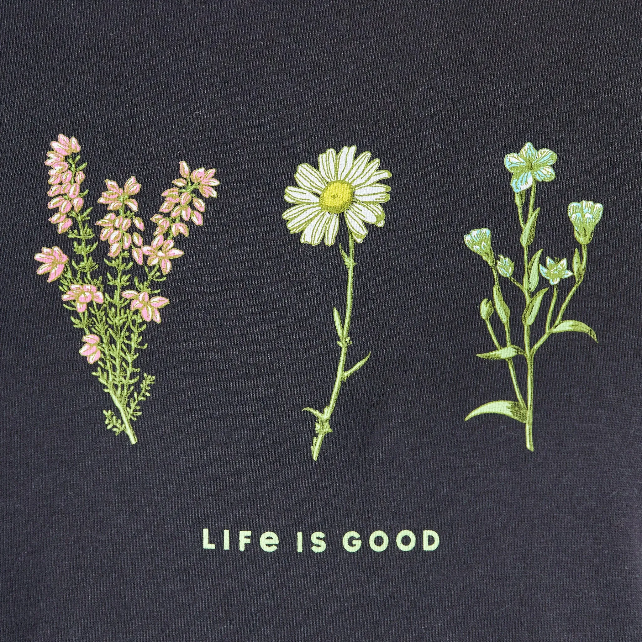 Women's Detailed Wildflowers Long Sleeve Crusher Tee Life is Good