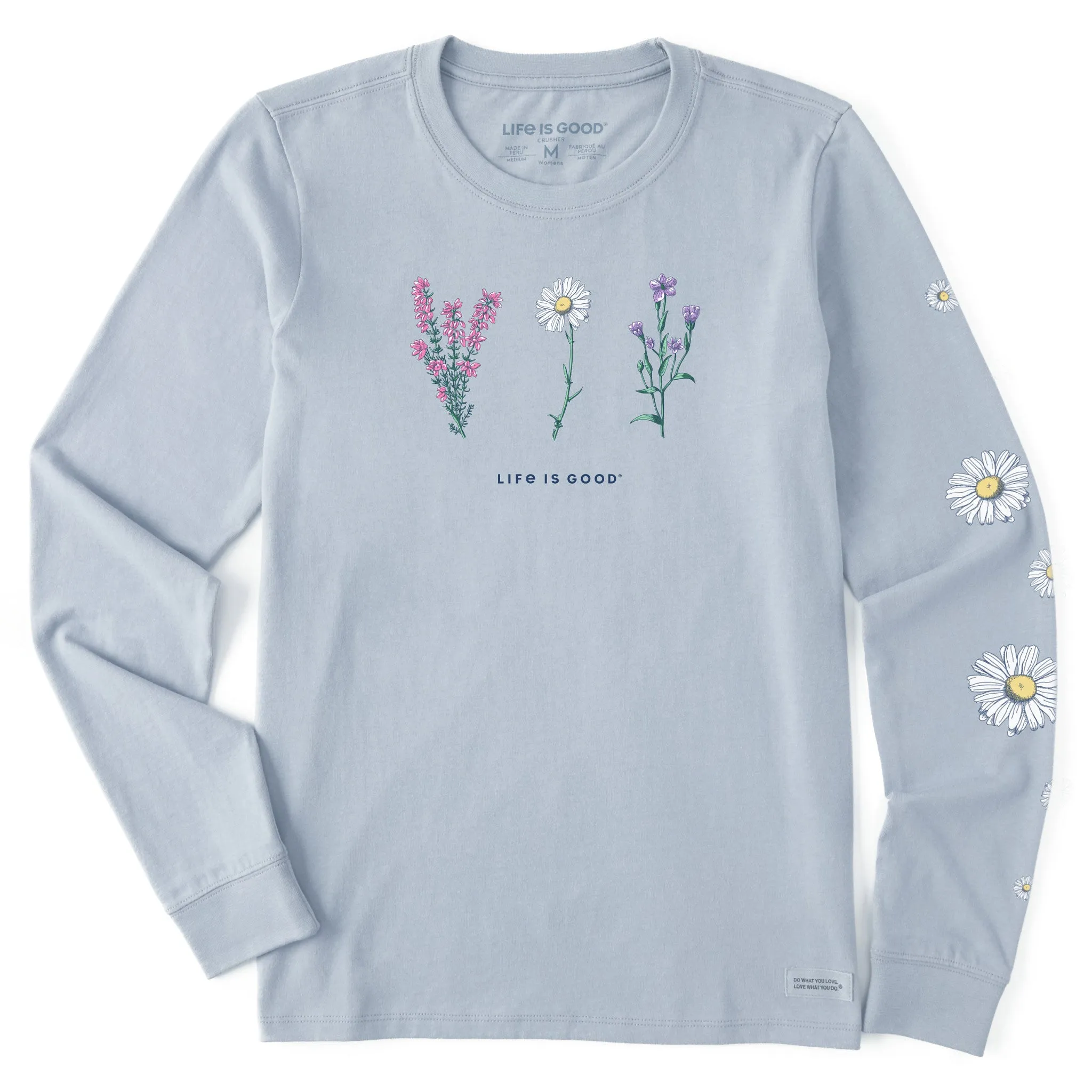 Women's Detailed Wildflowers Long Sleeve Crusher Tee Life is Good