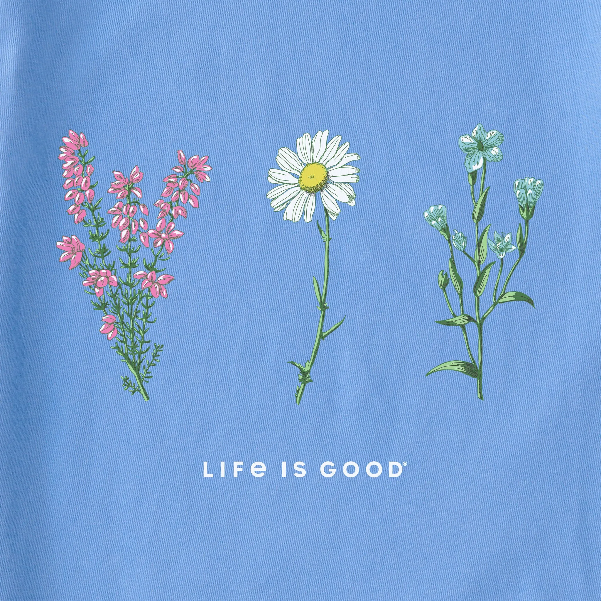 Women's Detailed Wildflowers Long Sleeve Crusher Tee Life is Good